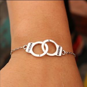 "Freedom" Wrist Cuff Chain Unique Silver Edgy/Goth Adjustable Bracelet/Anklet